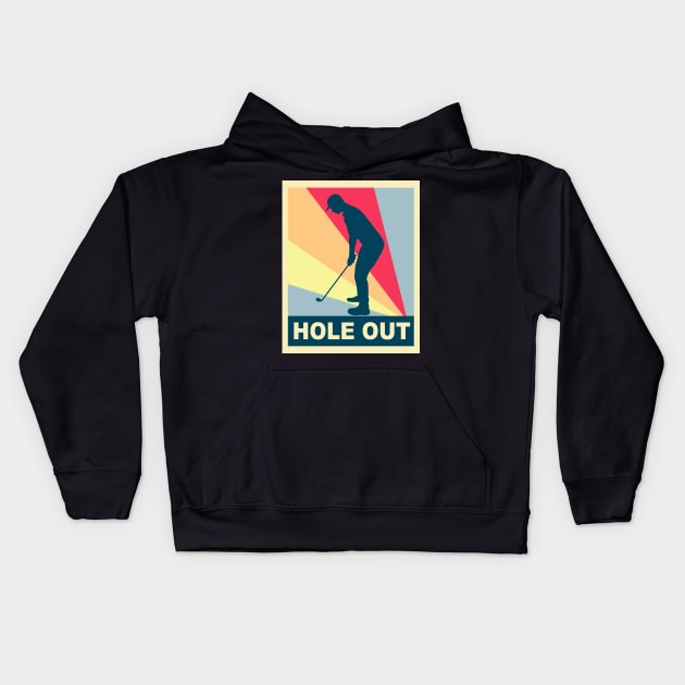 hole out of golf retro Kids Hoodie by osvaldoport76